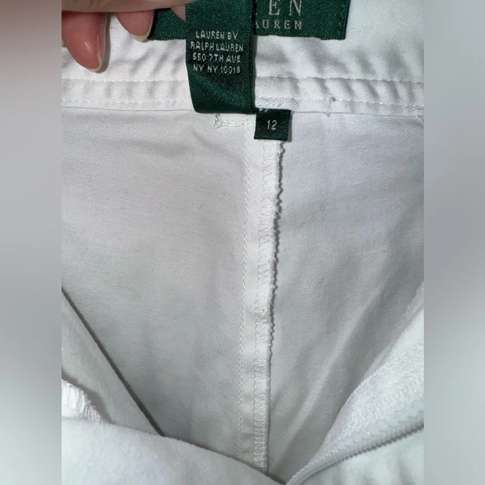 Lauren by Ralph Lauren White Straight leg Chinos cotton/elastane Size 12 - Picture 4 of 10